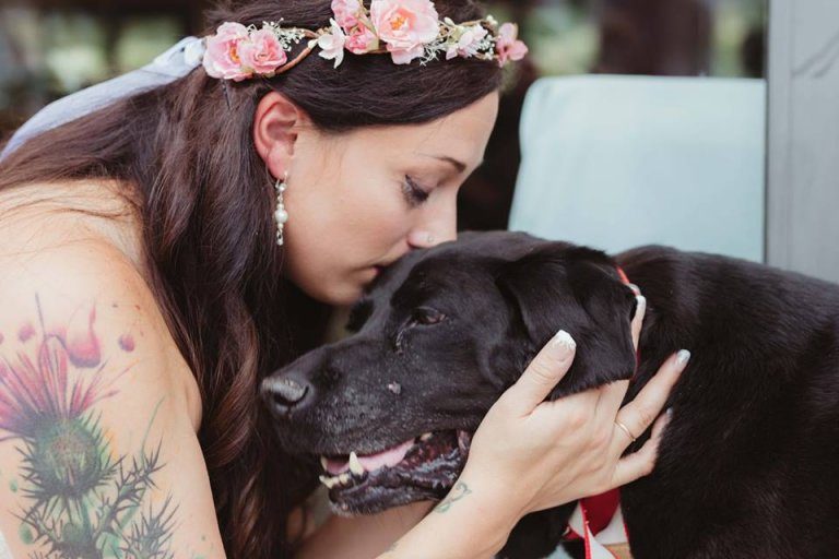 Hund mit Hirntumor stirbt nach der Hochzeit seines Frauchen
