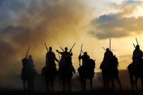 Berberpferde im Krieg